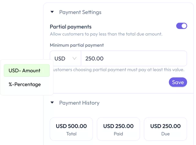 payment setting