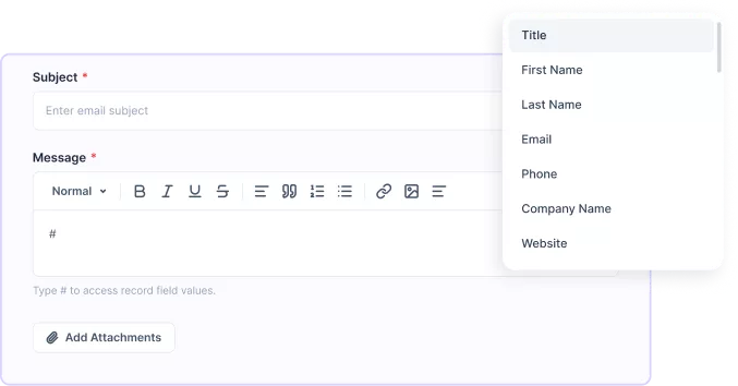 A full email editor