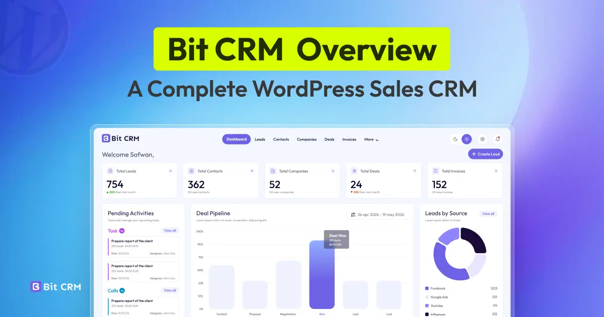 Bit CRM Overview A Complete WordPress Sales CRM
